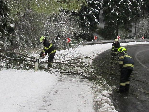 Kapličtí hasiči likvidovali stromy také na silnicích Kaplicka.