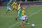 Ondrášovka KP muži – 4. kolo: FK Slavoj Český Krumlov (zelené dresy) – TJ Sokol Želeč 1:1 (1:1).