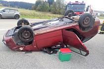 Dopravní nehoda se stala v úterý u Černé v Pošumaví. Zdravotníci měli v péči jednu osobu.