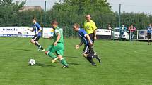 Oblastní I.B třída (skupina A) - 7. kolo (6. hrané). FK Boršov nad Vltavou (zelené dresy) - FK Spartak Kaplice 3:1 (1:0).