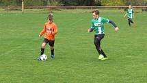 Oblastní I.A třída mladších žáků (skupina A) - 7. kolo: FK Spartak Kaplice (oranžové dresy) - SK Dobrá Voda B / Jiskra Třeboň B 7:0 (2:0),