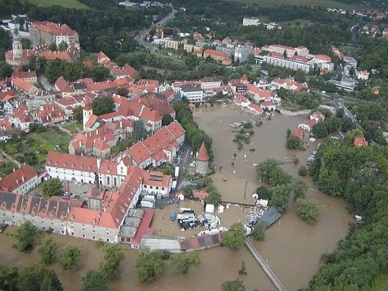 Povodně 2002 v Českém Krumlově.