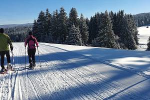 Rolby jsou v terénu a připravují lyžařské stopy pro víkendové návštěvníky. Milovníky sjezdového lyžování přivítá i areál v Lipně nad Vltavou.