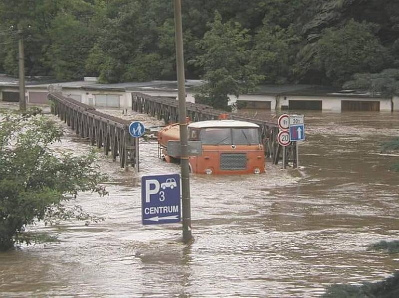 Povodně 2002 v Českém Krumlově.