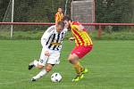 Oblastní I.B třída (skupina A) - 6. kolo (5. hrané). FK Spartak Kaplice (bíločerné dresy) - TJ Sokol Kamenný Újezd 5:1 (3:0).