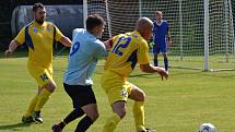 I.B třída (skupina A) - 5. kolo (4. hrané): SK Zlatá Koruna (modré dresy) - Vltavan Loučovice 1:1 (0:1).