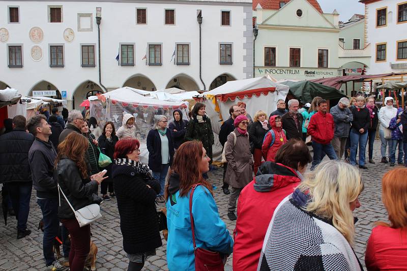 Za nezávislost soudnictví se demonstrovalo i na náměstí Svornosti v Českém Krumlově.