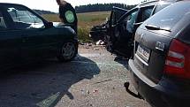 Při páteční nehodě u Dolního Třebonína se zranilo pět lidí, z toho dva vážně.