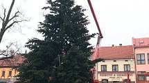 Zdobení vánočního stromu ve Velešíně.