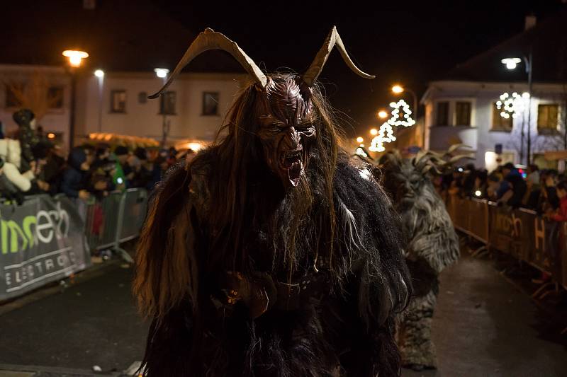 Diváci se během Krampus show v Kaplici náramně bavili.