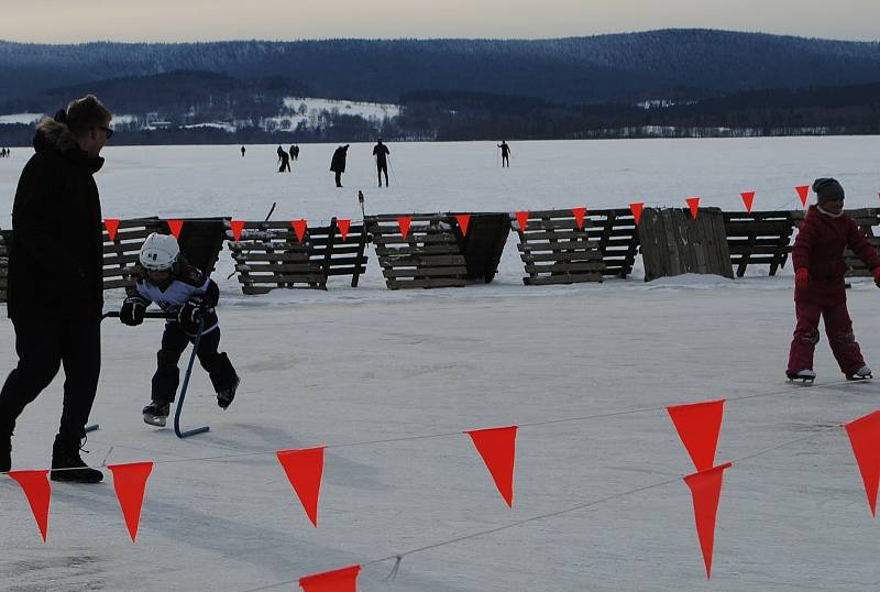 Bruslení na Windy Pointu v Černé v Pošumaví v polovině února 2021.