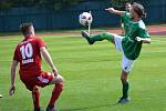 Fortuna Divize A - 7. kolo: FK Slavoj Český Krumlov (zelené dresy) - SK Petřín Plzeň 4:1 (1:0).