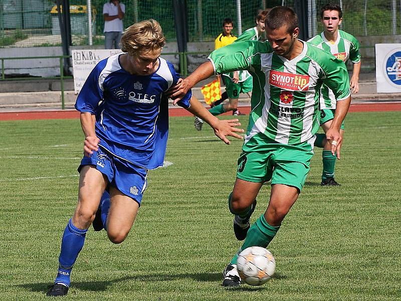 Fotbalové utkání A skupiny divize staršího dorostu / FK Slavoj Český Krumlov - SK Motorlet Praha B 0:2 (0:0).