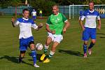 Ondrášovka KP muži – 6. kolo: FK Slavoj Český Krumlov (zelené dresy) – TJ Hluboká nad Vltavou 2:0 (2:0).