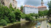 Český Krumlov o prodlouženém červencovém víkendu.