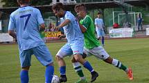 Ondrášovka KP muži – 2. kolo: FK Slavoj Český Krumlov (zelené dresy) – FK Protivín 1:0 (1:0).