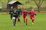 Oblastní I.A třída mladší žáci (skupina A) - 9. kolo: Spartak Kaplice (černozelené dresy) - Jiskra Nová Bystřice / Chlum u Třeboně 6:0 (5:0).