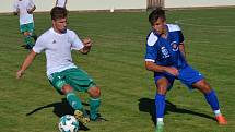 Ondrášovka KP – 1. kolo: SK Jankov (bílé dresy) – FK Slavoj Český Krumlov 1:2 (0:1).