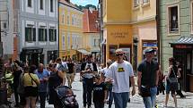 Český Krumlov o prodlouženém červencovém víkendu.