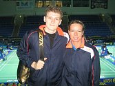 Českokrumlovští badmintonisté Pavel Florián a Hana Milisová reprezentovali Českou republiku na mistrovství Evropy družstev dospělých v Moskvě (na snímku).