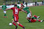 Fortuna Divize A - 7. kolo: FK Slavoj Český Krumlov (zelené dresy) - SK Petřín Plzeň 4:1 (1:0).