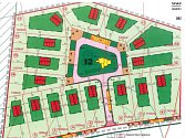 Návrh parcel na pozemku Kaplici Samoty podle regulačního plánu.