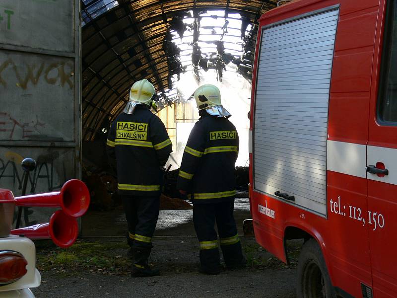 Požár obecního skladiště ve Větřní