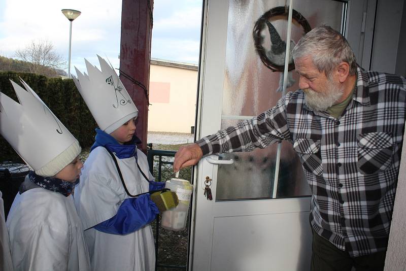 Třikrálová charitativní sbírka v Dolním Třeboníně.