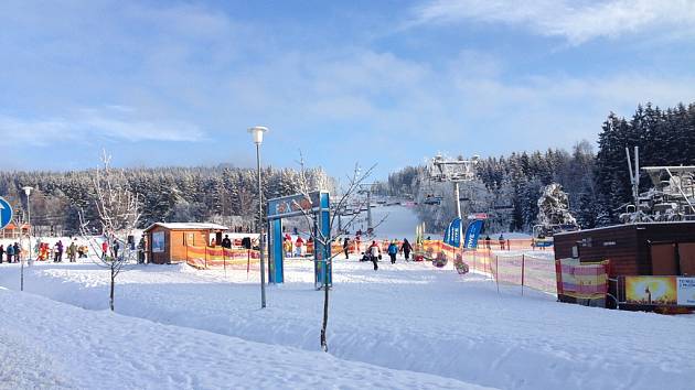 Ski areál Lipno. 