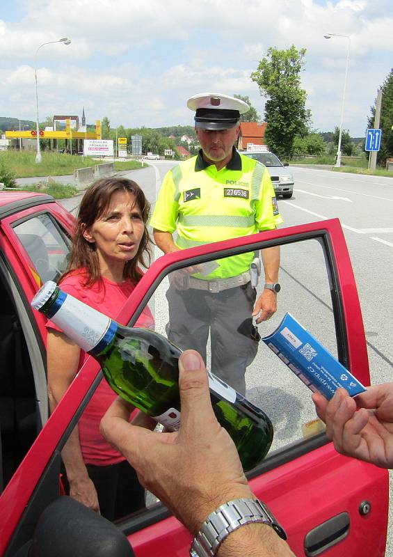 Bezpečnostně dopravní akce policie Prázdniny na hraničním přechodu Dolní Dvořiště.