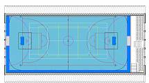 Podoba nové sportovní haly u kaplického učiliště. Nákres města Kaplice