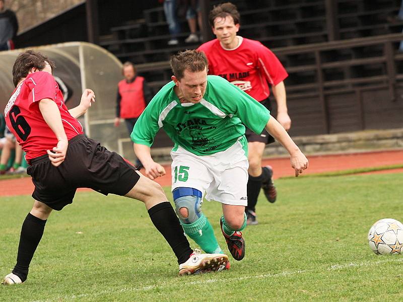 Fotbalové utkání I. B třídy mužů / FK Slavoj Český Krumlov B - SK Mladé 2:0.