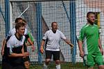 I.B třída (skupina A) - 4. kolo (5. hrané): TJ Černá (v černém) - FK Dynamo Vyšší Brod 1:2 (1:0).