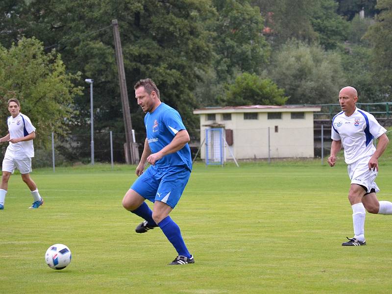 I.B třída - 2. kolo (1. hrané): Vltavan Loučovice (bílé dresy) - FC Šumava Frymburk 4:2 (0:1).