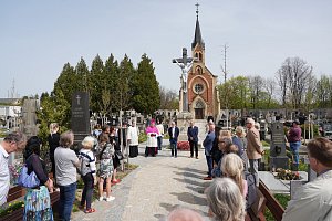 Ze slavnostního otevření zrekonstruovaného hřbitova v Českém Krumlově.