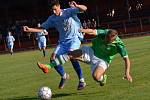 Ondrášovka KP muži – 2. kolo: FK Slavoj Český Krumlov (zelené dresy) – FK Protivín 1:0 (1:0).