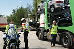 Čeští a rakouští policisté kontrolovali kamiony.