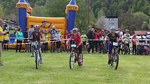 Závody v horských kolech Orelské kolečko se konaly o sváteční středě, 8. května 2019, v kempu Nové Spolí v Českém Krumlově.