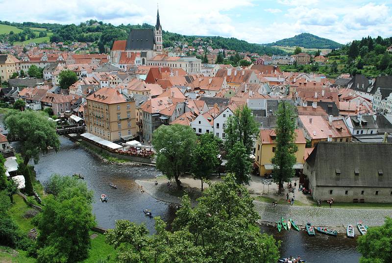 Český Krumlov o prodlouženém červencovém víkendu.