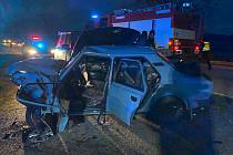 Nehoda čtyř aut u Holkova.