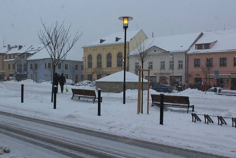 Dopolední stav silnic v Kaplici a jejím okolí v sobotu.