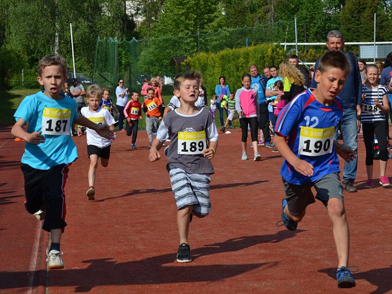 Na start jubilejního Večerního běhu Křemží se postavilo 126 atletů od nejmenších předškolních dětí až po veterány.