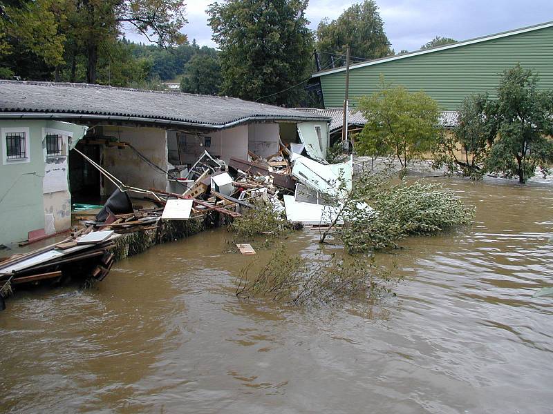 Povodně 2002 na Českokrumlovsku.