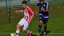 Okresní přebor muži - 6. kolo: FK Dolní Dvořiště (modré dresy) - TJ Smrčina Horní Planá 2:1 (2:1).