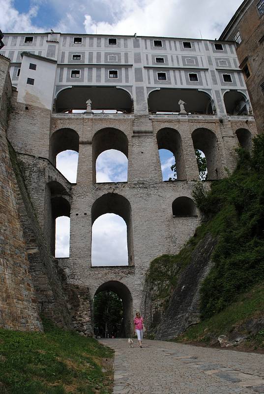 Český Krumlov o prodlouženém červencovém víkendu.