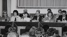 Český Krumlov v roce 1987. Okresní konference Československého svazu žen, 14. února.