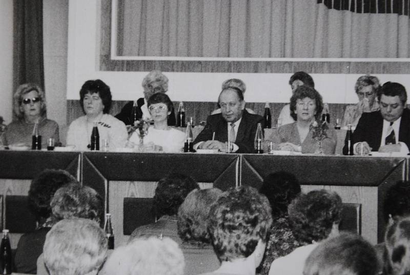 Český Krumlov v roce 1987. Okresní konference Československého svazu žen, 14. února.