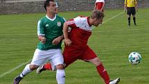 OP muži - 21. kolo: TJ Smrčina Horní Planá (zelené dresy) - Sokol Křemže 2:0 (1:0).