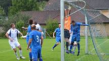 I.B třída - 2. kolo (1. hrané): Vltavan Loučovice (bílé dresy) - FC Šumava Frymburk 4:2 (0:1).