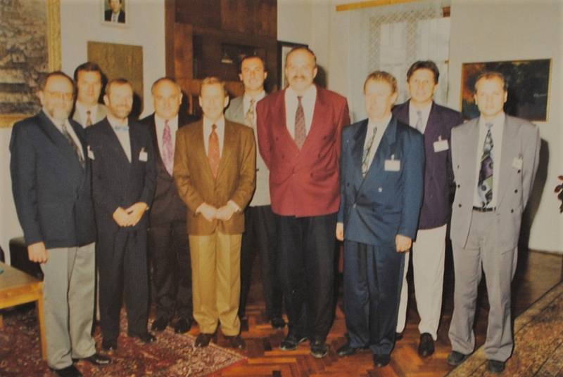 Český Krumlov v roce 1994. Návštěva prezidenta V. Havla.